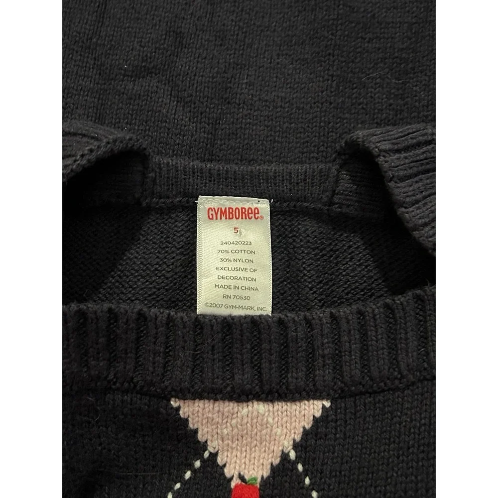 Kk23 Vintage‎ Gymboree Apple for the Teacher navy sweater jumper dress sz 5